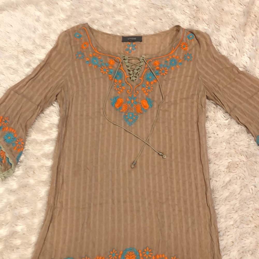 Umgee tunic top with crochet detail